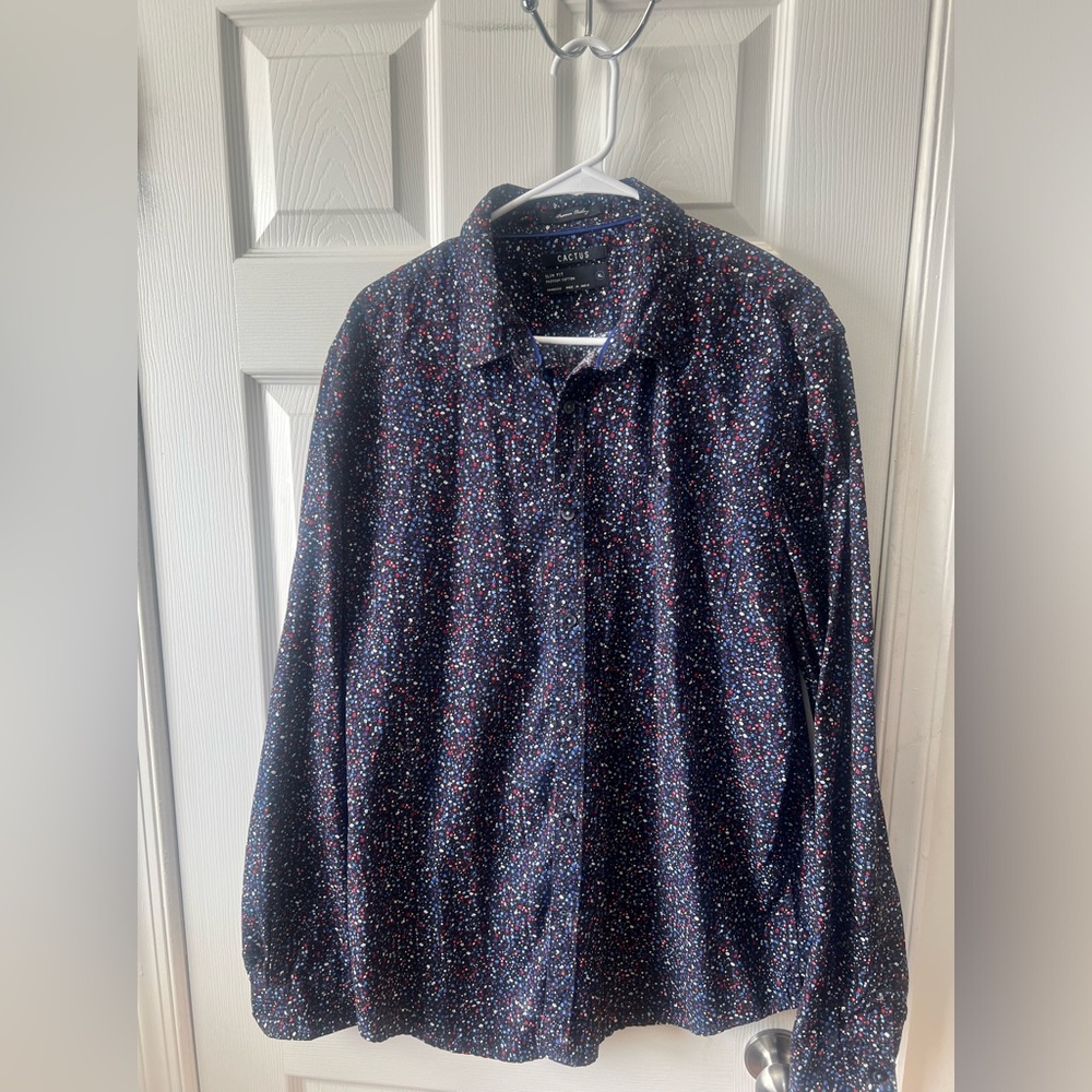 CACTUS Casual Floral Print Button Up Shirt - XL Slim Fit, like L